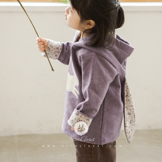 [Sale] 귀여운 토끼보다 더 귀여운 쪼꼬미 - violet cute rabbit cotton baby hood