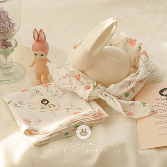 [3차제작] 요리조리 쪼꼬미랑 하양이 아가토끼랑 - so cute bunny cotton baby scarf (45x45)