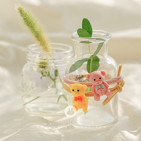 [2차입고] 동글동글 곰돌이는 귀여운 내친구 - yellow / pink cute bear chou chou (2ea 1set)