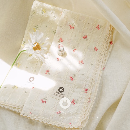 쪼꼬미의 로즈데이 - red, yellow rose flower baby cotton scarf (45x45)