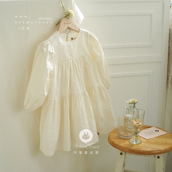 [XXL_Last piece] 햇살아래 청순함이 반짝거려요 :) - lovely cream cancan cotton baby dress