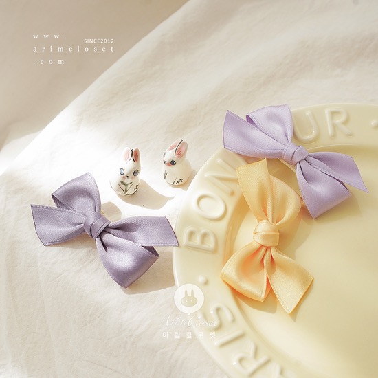 쪼꼬미가 즐겨하는 리본핀이죠 (1ea) - violet, yellow cute ribbon pin