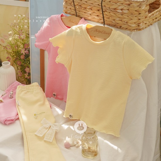 #comingsoon - 미리 주문가능 new10%+more5% - 귀여운 쪼꼬미의 깜찍한 티라구요 - pink, yellow cute  baby daily frill T