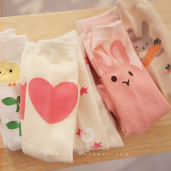 [2차제작] 쪼꼬미 마음 콩닥콩닥 - pink heart knee socks