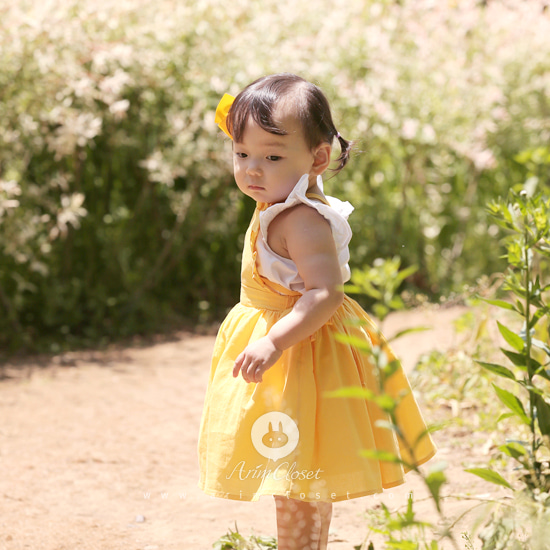 [2차제작] 요리조리 봐도 눈부신 그녀란, :) - deep yellow cotton cute baby overall dress