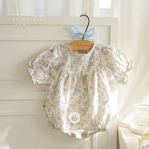 #comingsoon - 미리 주문가능 new10%+more5% - 라일락 꽃향기에 행복한 우리아가라죠 :) _summer -  lovely blue flower cotton  baby bodysuit