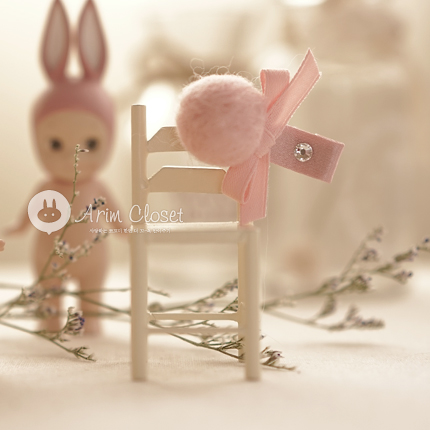 [12차제작] 달콤달콤 딸기사탕 - baby pink ribbon pin