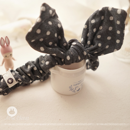 [Sale] [3차제작] 말랑말랑 귀여운 토끼 - cute dots gray bunny band