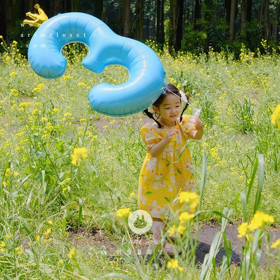 [2차체작] 밝은 햇살 보다 더 눈부신 귀여운 쪼꼬미라죠 - green ribbon point flower baby cotton yellow dress
