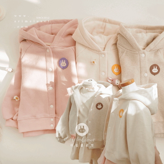 쪼꼬미의 포근하고 귀여운 하루 &gt;.&lt; - ivory, oatmeal, pink baby cotton hood jacket
