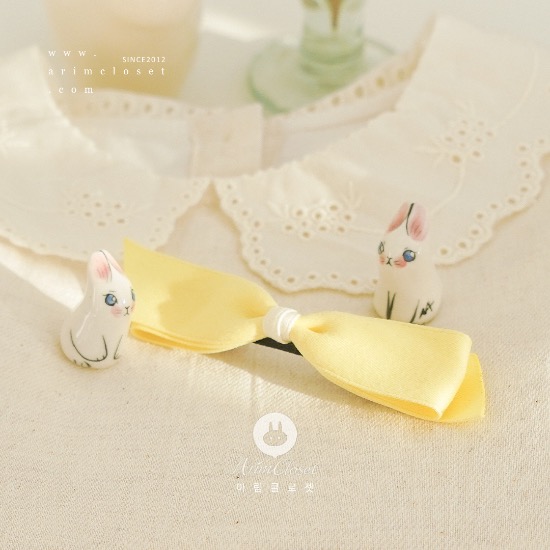 [6차제작] 달콤한 레몬크림 자동핀대 - lemon cream baby ribbon pin