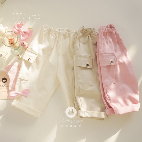 이렇게 귀여우면 반칙입니다 &gt;.&lt; - so cute pink, beige, ivory baby cargo pants