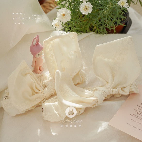 [5차제작] 여느때와 같은 날들, 아기토끼를 찾아온 나비 :) - cream color so lovely baby cotton bunny band