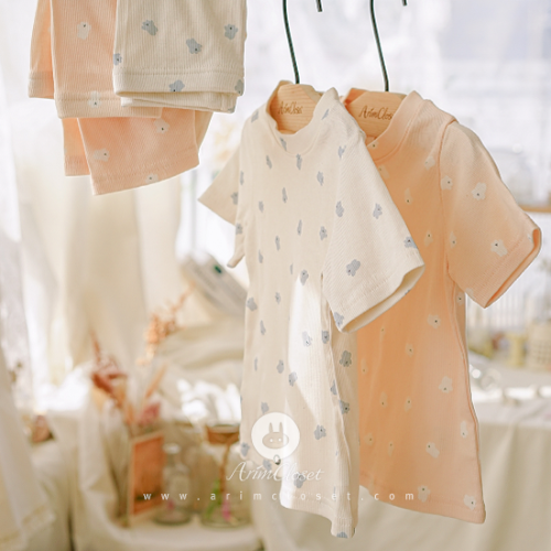 [2차제작] 쪼꼬미는 달라~귀욤 실내복, 젤리곰의 여름이야기 - baby small bear cotton 2color summer homewear set