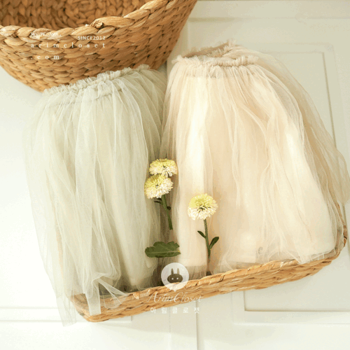 [2차제작] 부드러운 솜사탕 한입 - beige, olive sweet baby tutu skirt